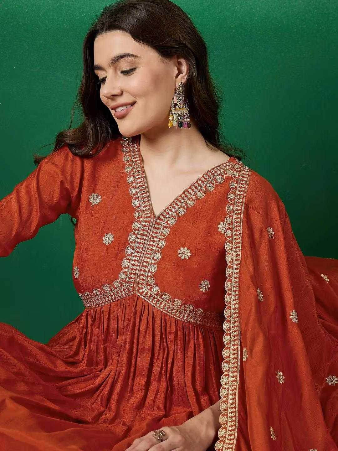 Muslin Silk Embroidery Palazzo Silk Suit - MYLUXURY LANE ENTERPRISE